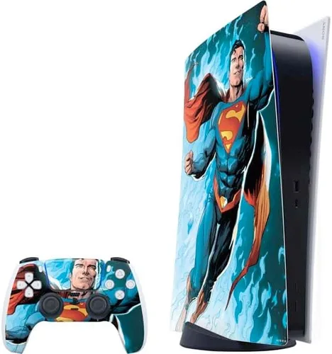 Vista 13 de Skinit Decal Gaming Skin Compatible with PS5 Bundle - Officially Licensed DC Comics Superman Unchained #1 Original Cover Design