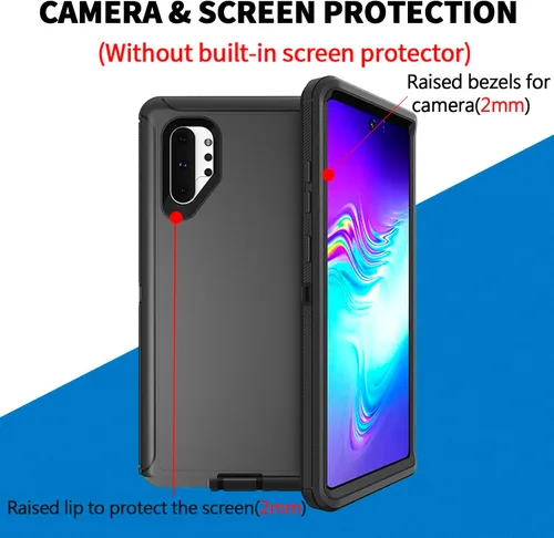 Vista 5 de Funda para Samsung Galaxy Note 10 5G, [grado militar] protectora a prueba de golpes, resistente funda de teléfono para Note 10 de 6.3 pulgadas