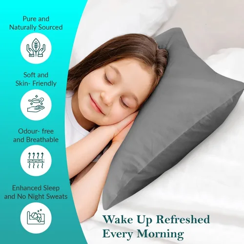 Vista 4 de Funda de almohada de viaje de 12 x 16 pulgadas, juego de 2 fundas de almohada para niños pequeños, 600 hilos, cierre de sobre, 100% algodón egipcio