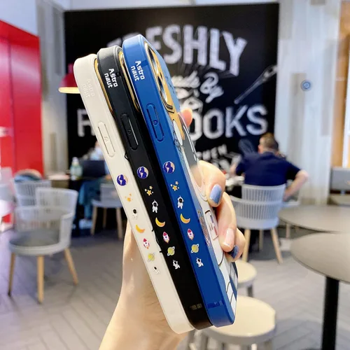 Vista 7 de Yonds Queen para iPhone 7 Plus / 8 Plus, linda funda con diseño de astronauta de dibujos animados, elegante parachoques de TPU suave, protectora