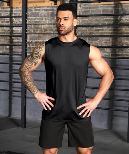 Vista 2 de Boyzn Camisetas sin mangas para hombre, paquete de 3 camisetas sin mangas para entrenamiento, gimnasio, atletismo, culturismo, fitness, camisetas