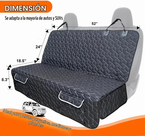 Vista 4 de Meginc - Funda de asiento de coche para perro, impermeable, protector de asiento trasero para SUV y autos Heavy-Duty Oxford Rear Seat Cover for