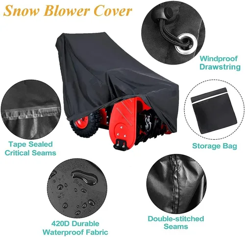 Vista 4 de Cubierta para soplador de nieve impermeable, duradera, resistente, para exteriores, de dos etapas, protector contra el polvo para la mayoría