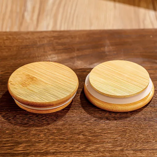 Vista 8 de Recipientes de vidrio para alimentos con tapas herméticas de bambú para dulces, aperitivos, café, galletas, frascos de vidrio, recipientes