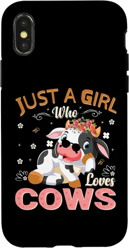 Vista 5 de Just A Girl Who Loves Cows Case for iPhone 16