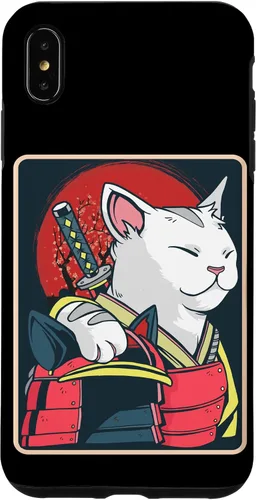 Vista 11 de Arte de gato japonés para iPhone 16 - Espada Katana - Anime Ninja Cat - Funda Catzilla