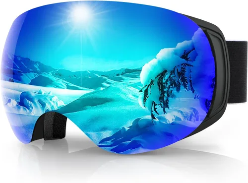 Vista 18 de findway Gafas de esquí OTG para mujeres, hombres, adultos, jóvenes - Sobre gafas, gafas de nieve - Lente intercambiable, gafas de snowboard antivaho