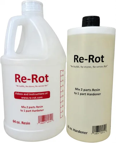 Vista 10 de Re-Rot - Kit de 48 onzas – Resina endurecedora transparente de 16 onzas (impresión roja) / 8 oz. catalizador endurecedor (impresión negra) / 24 vol.
