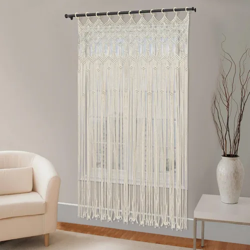 Vista 10 de DNYSYSJ Cortina con cuentas de madera natural y bambú, 49 hebras, diseño liso de 74.8 pulgadas, cuentas de bambú y madera para puerta, cortina