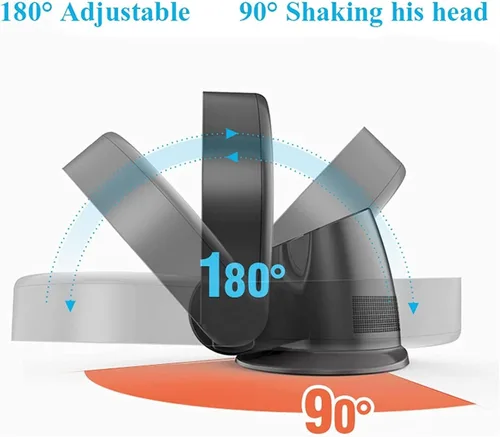 Vista 2 de HIIGH Ventilador sin aspas montado en la pared de 14 pulgadas, 26 W, control remoto/temporizador, ventilador de escritorio plegable sin hojas ultra
