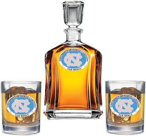 Vista 23 de Heritage Pewter Juego de decantador Appalachian State con 2 vasos combinados, vertedor de 24 onzas con 2 vasos dobles antiguos, vidrio de peltre