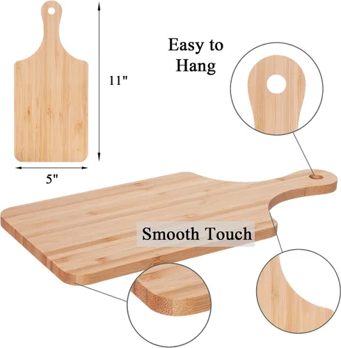 Vista 2 de WILLOWDALE 10 tablas de cortar de madera para cocina, tablas de charcutería de 11 pulgadas, tabla de servir de madera para pizza, queso, postre