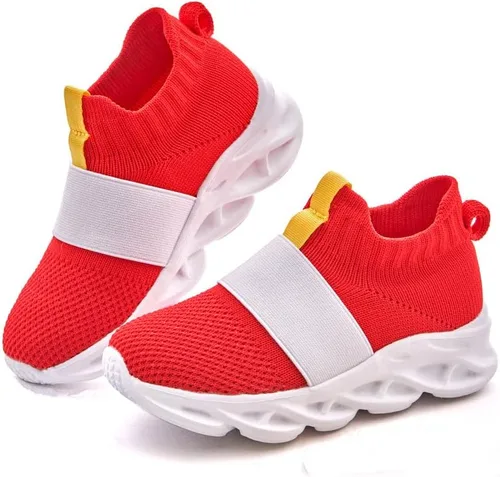 Vista 2 de Zapatos para niños y niñas, tenis rojos para correr, cumpleaños, zapatos de moda para caminar