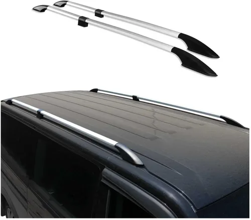 Vista 19 de Barra de techo OMAC con raíles laterales para Ford Transit Connect 2010-2013 L1 SWB, negro, aluminio, 2 piezas