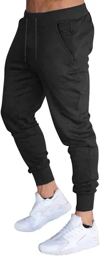 Vista 2 de BUXKR - Pantalones deportivos ajustados con bolsillos profundos para hombre, para gimnasio, correr y fisioculturismo