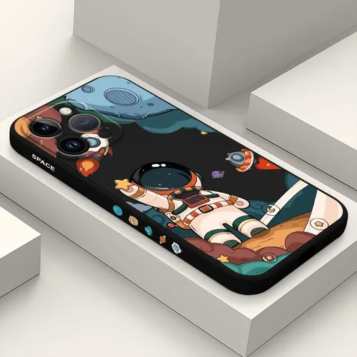 Vista 17 de LEECG Funda para iPhone 12 Pro Max, diseño creativo con estampado floral de mariposa de astronauta, funda de teléfono antiarañazos, forro