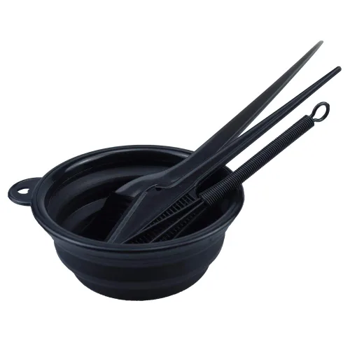 Vista 2 de Kit de tinte para el cabello, 4 piezas, incluye cepillos de teñido de cabello, peine de cola afilada, mezclador para bricolaje para colorear el Negro