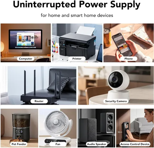 Vista 6 de 1200VA/1000W LiFePO4 UPS Battery Backup,Surge Protector,Long Runtime
