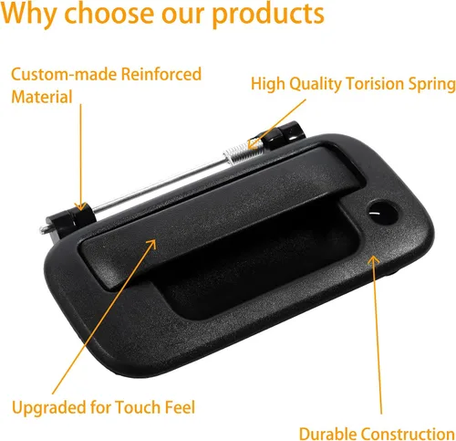Vista 4 de Manija exterior de puerta trasera, compatible con Ford F150 F250 F350 F450 F550 Super Duty Explorer Lobo 2004-2016, Lincoln Mark LT, con orificio