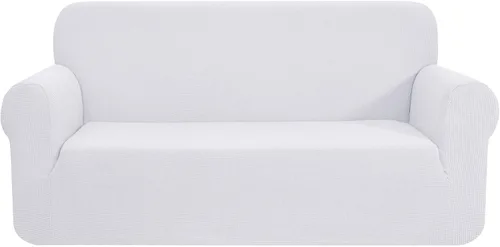 Vista 18 de CHUN YI - Funda elástica de 1 pieza para sillón grande, funda protectora suave de Jacquard con elastano, detalle de cuadros y parte inferior