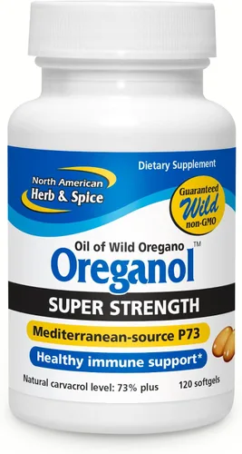 Vista 9 de NORTH AMERICAN HERB & SPICE Super Strength Oreganol P73, 60 cápsulas blandas, apoyo al sistema inmunológico, orégano silvestre vegano y apto