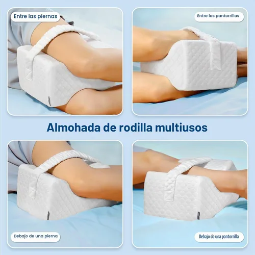 Vista 8 de KingPavonini Almohada de rodilla refrescante para dormir de lado, almohadas de piernas de espuma viscoelástica de gel para dormir de lado con funda