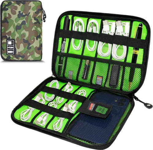 Vista 17 de Organizador de Electrónica, Funda Organizadora de Cables de Viaje, Bolsas Organizadoras de Cables Portátiles, Estuche de Almacenamiento