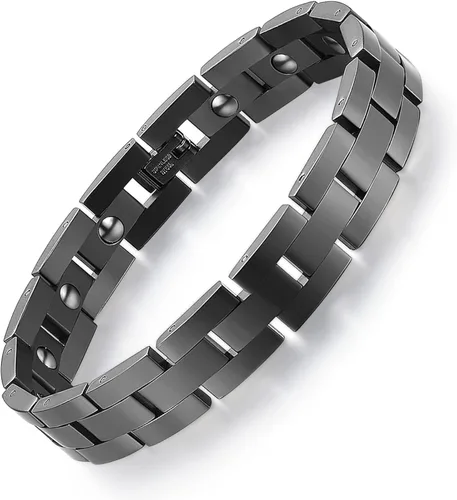 Vista 8 de HOLVIST Pulsera magnética para hombres y mujeres 4000 Gauss Pulseras magnéticas para hombres y mujeres Viene con longitud ajustable, herramienta