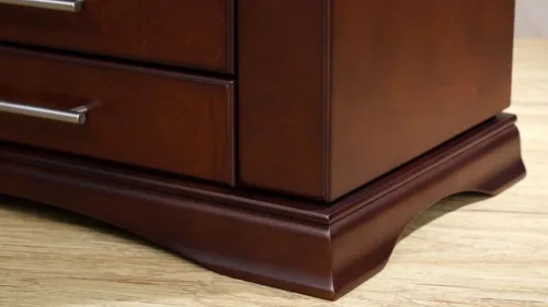Vista 7 de Joyero grande con acabado de madera de caoba con espejo de cerradura hecho de francés