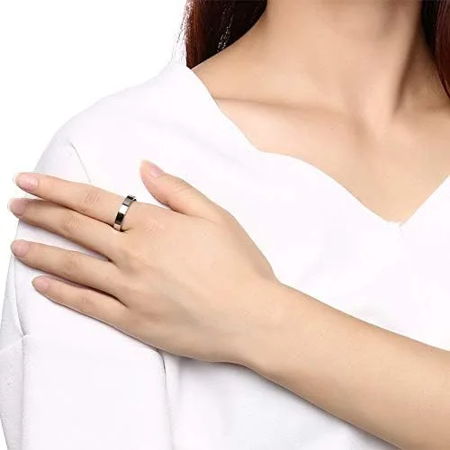 Vista 6 de Anillo BFF para 2-3-4-5-6-7-8-9-10 Personazlied BFF Friendship Jewelry Pinky Promise Pinky Swear minimalista pulido acero inoxidable plano apilable