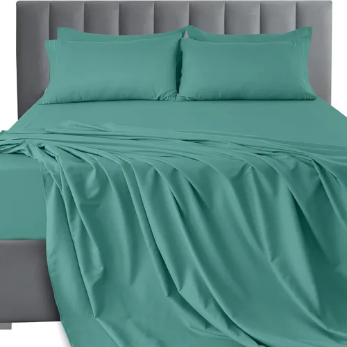 Vista 50 de LUX Décor - Juego de sábanas Twin de microfibra ultrasuave de 3 piezas con sábana encimera, sábana bajera de 16 pulgadas de profundidad y funda