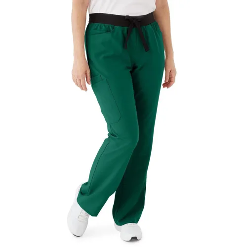 Vista 2 de ave. Pantalón médico costero de siete bolsillos para mujer con corte de bota en Hunter, talla S