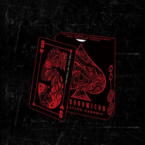 Vista 2 de Cthulhu Mythology The Great Book of The Necronomicon Juego de cartas de póquer