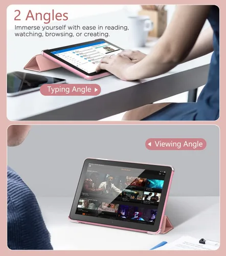 Vista 6 de MoKo Funda para tablet Amazon Kindle Fire HD 8 y 8 Plus (12ª generación/10ª generación, versión 2024/2022/2020) de 8 pulgadas, cubierta de soporte