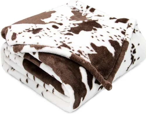 Vista 48 de Manta de vaca para niños de 40 x 50 pulgadas, ropa de cama de forro polar ultrasuave para niños y niñas, manta ligera para cochecito de bebé, bonita