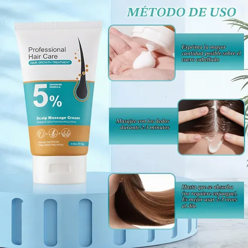 Vista 4 de 2 cremas de masaje para el cuero cabelludo al 5% del crecimiento del cabello, crema profesional para el cuidado del cabello, anti-pérdida de cabello