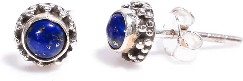 Vista 4 de Aretes de plata de ley 925, joyería minimalista para niña para la oficina y el uso diario, joyería única de piedra fina, regalos para mujeres - niñas