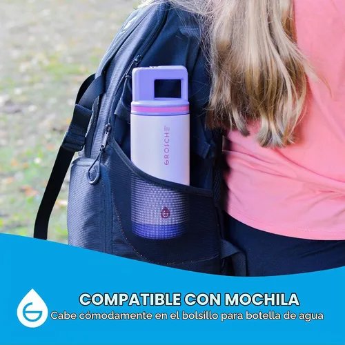 Vista 3 de GROSCHE Alpine Flip N Sip - Botella de agua para niños, tapa con popote