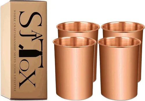 Vista 8 de Vasos de cobre puro para beber – Ayurvedic Health Pure Copper Cups – Juego de 2 piezas – 10.5 fl oz (11 fl oz)