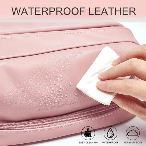 Vista 4 de Nuevo bolso cosmético del viaje de la capacidad grande, bolso del organizador del maquillaje, diseño interior claro del bolsillo, C-rosa, Clásico