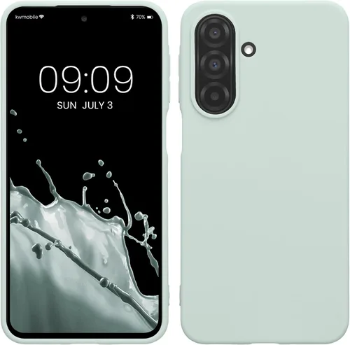 Vista 251 de kwmobile Funda compatible con Samsung Galaxy A12 - Funda protectora de silicona TPU suave y delgada - Azul Báltico