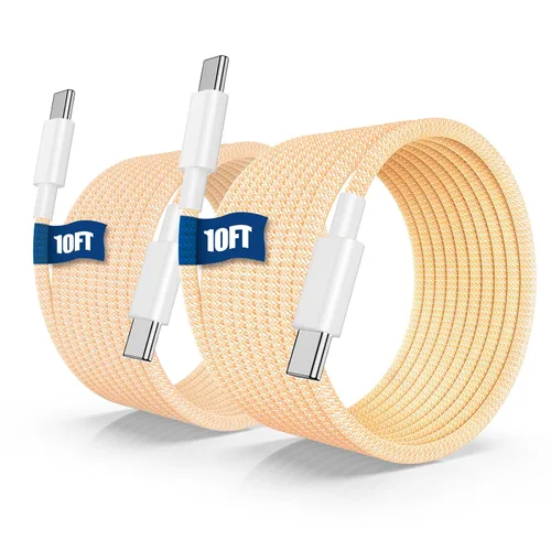 Vista 15 de Cable de carga rápida USB C a C de 10 pies, 60 W de carga rápida tipo C a C, cable de carga para Apple iPhone Duo/18 Pro 17 Pro Max/17 Air/16 Pro/15