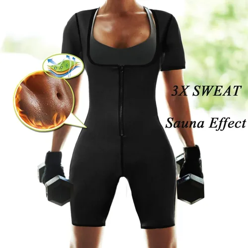 Vista 2 de ALVAGO - Traje de sauna para pérdida de peso para mujer neopreno para adelgazar con mangas