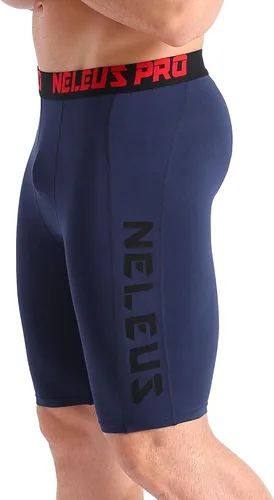 Vista 6 de NELEUS Paquete de 3 pantalones cortos de compresión para correr con bolsillos para hombre
