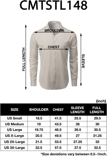 Vista 7 de H2H Camisas casuales de manga largacorta con botones para hombre
