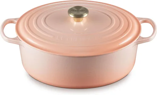 Vista 55 de Le Creuset - Olla holandés redonda con tapa de cocina, hecha de hierro fundido esmaltado, 6.75 cuartos de galón, color alcachofa, colección signature