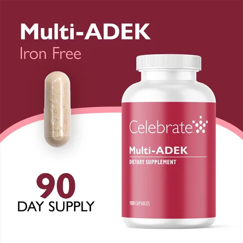 Vista 2 de Celebra las vitaminas Multi-ADEK multivitamínico bariátrico sin hierro