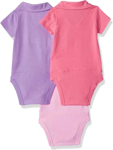 Vista 2 de Hanes unisex-baby Ultimate Baby Flexy 3 Pack Short Sleeve Polo BodysuitsBodystocking