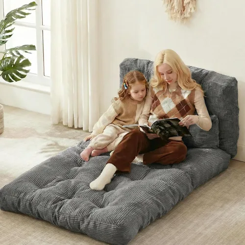 Vista 10 de Sofá cama plegable, silla convertible con almohada, colchón plegable con soporte para la espalda, silla plegable portátil, cama, cómodo sofá de piso