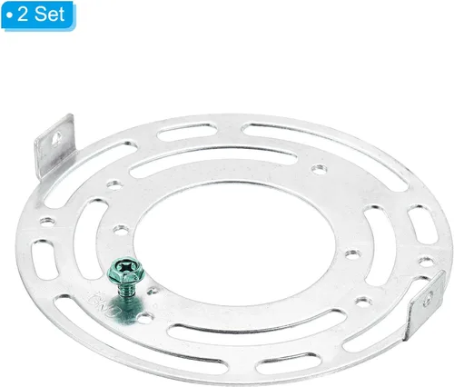 Vista 3 de PATIKIL Soporte de montaje de lámpara de 4 pulgadas, paquete de 2 barras transversales de luz, placa de montaje de ventilador de techo redonda
